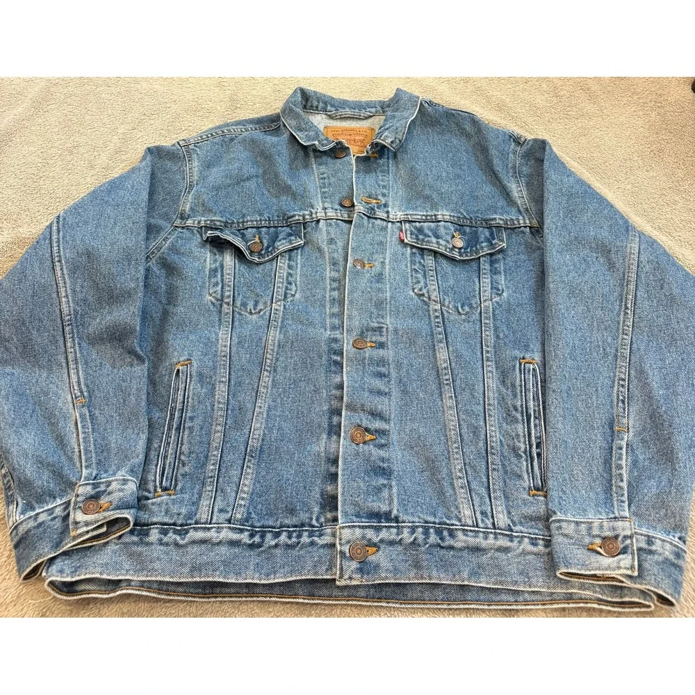 Vintage 90s Levi's 70507 Type III Trucker Jacket USA Made Large Denim Blue Faded - Picture 14 of 16